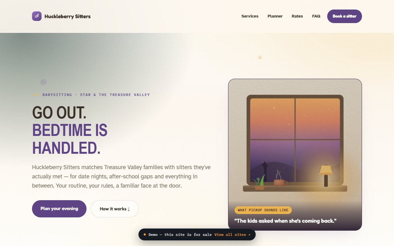 A screenshot of the Child Care demo site.