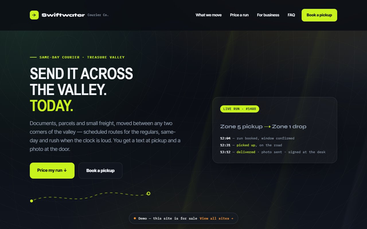 A screenshot of the Delivery & Courier demo site.