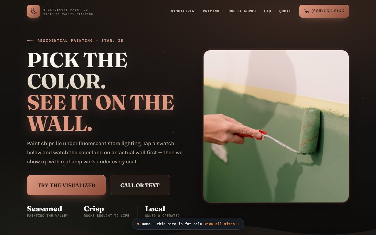 A screenshot of the Painting demo site.