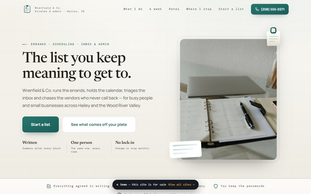 A screenshot of the Personal Assistant demo site.
